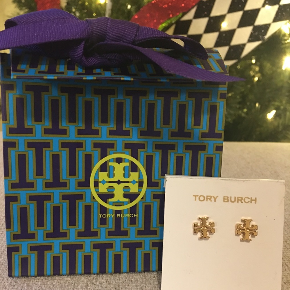 Tory Burch Kira Logo Stud Earrings